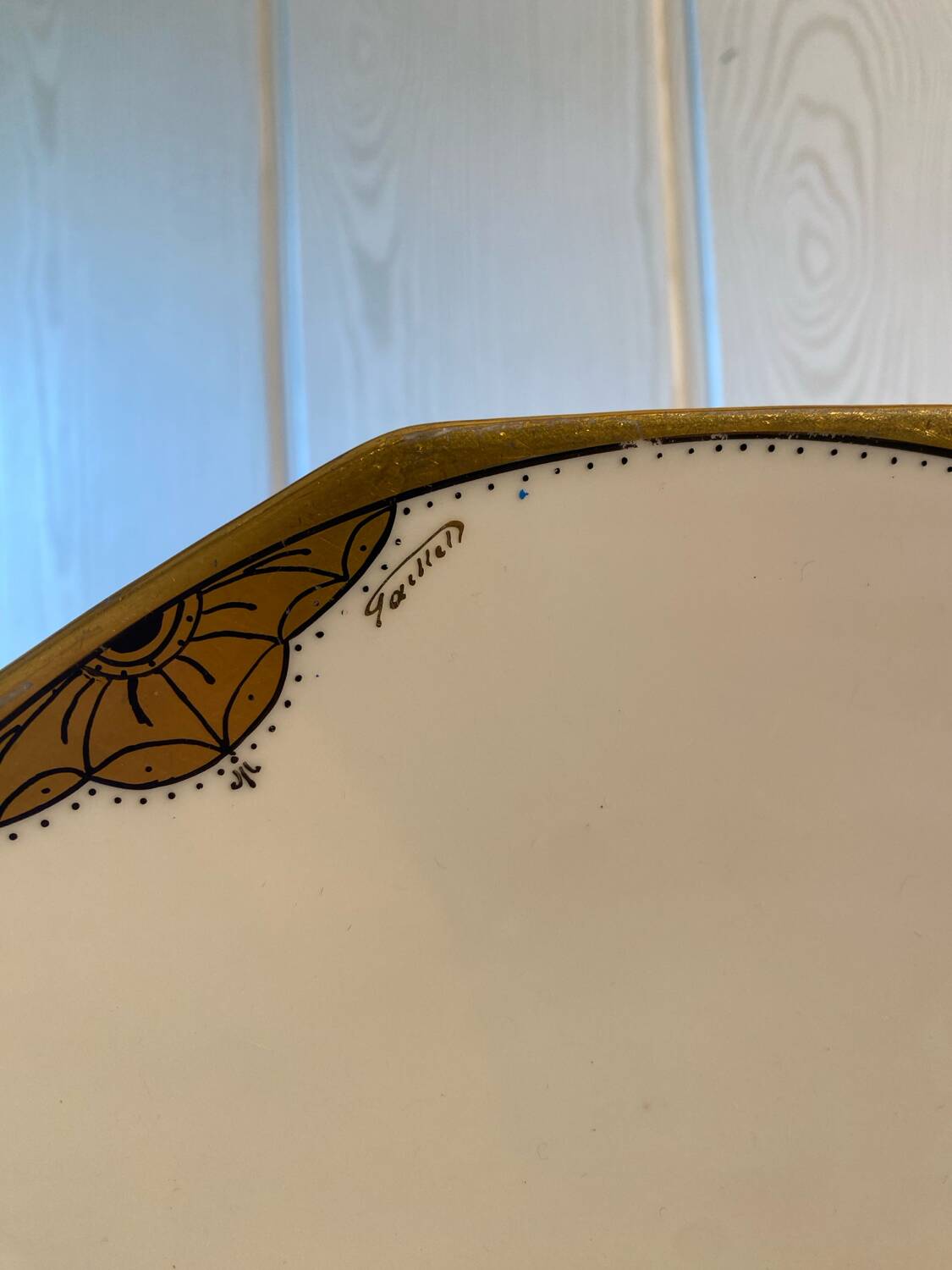 Limoges porcelain dish signed