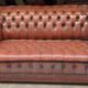 Vintage Chesterfield 2-Seater Sofa in Burgundy Leather with Button Tufting