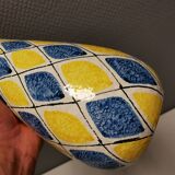 Vase italien à motif Arlequin dans un beau jaune/bleu