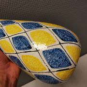 Vase italien à motif Arlequin dans un beau jaune/bleu