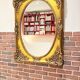 3 large oval mirrors, 19th century style, gilded with square frames and beautiful moulding.