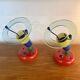 Pair of 90s multi-colored wall lights