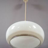 Opaline and chrome pendant light