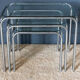 Three nesting tables 1970 Chromed metal and glass top