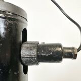 Industrial Black Enamel Factory Hanging Lamp, 1950s