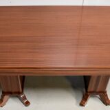 Rectangular table in solid mahogany and plated 1930/1940