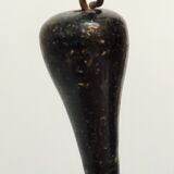 Candélabre d’onyx noir bronze et cristaux France années 1940.