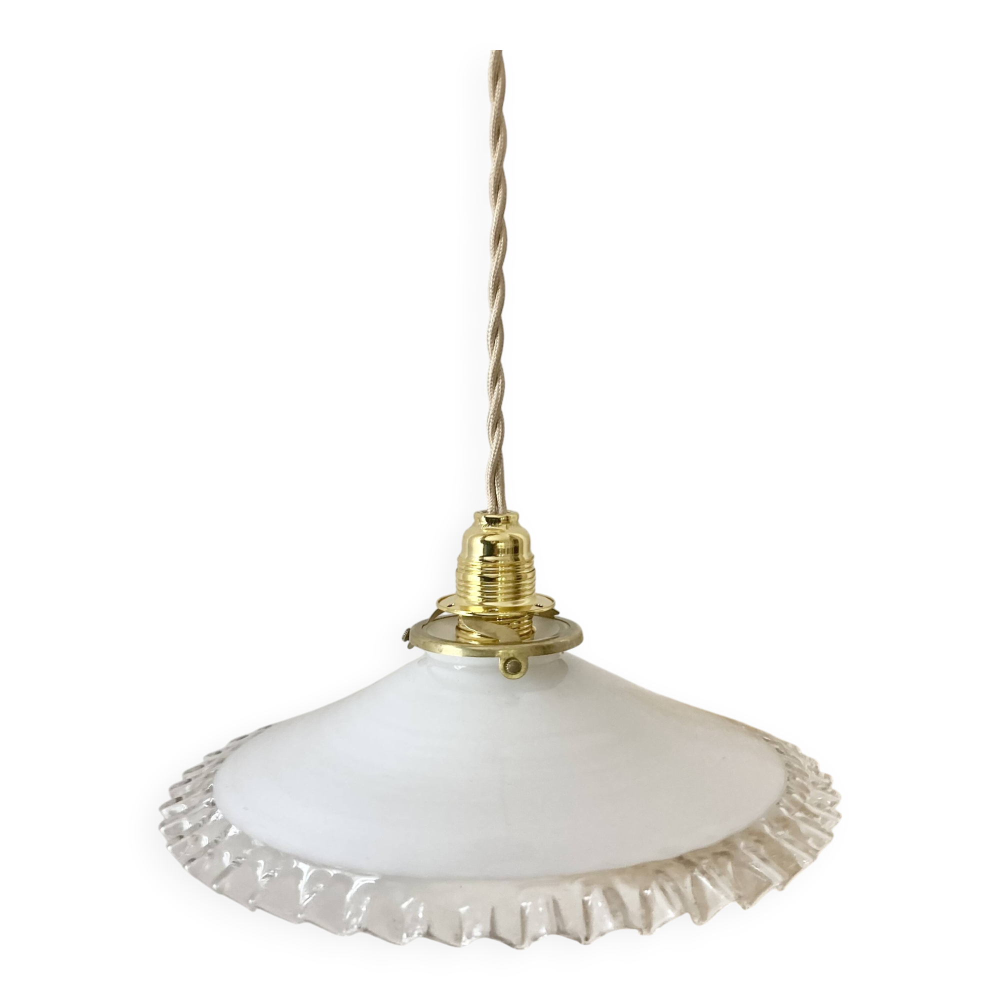 Pendant lamp, portable lamp, old opaline