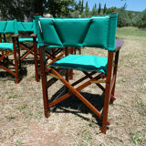 Lot of 6 foldable chairs in solid teak Roland Vlaemynck