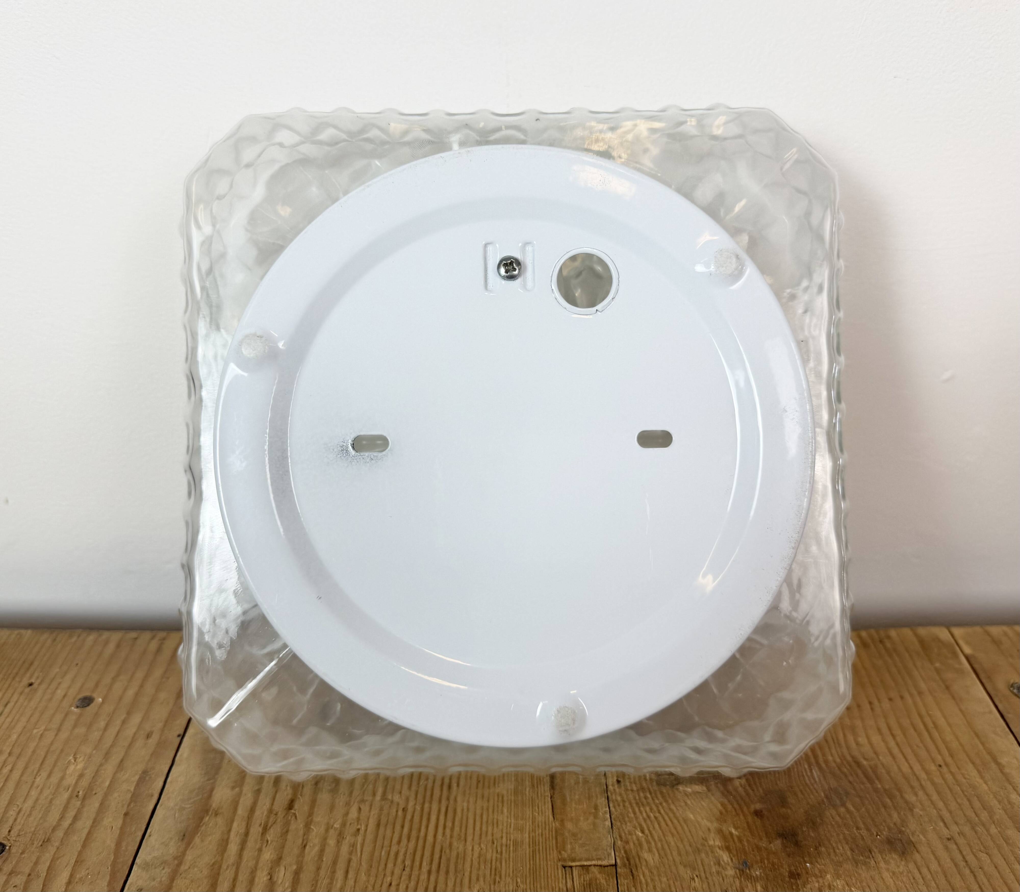 Vintage Glass Wall or Ceiling Light, 1970s