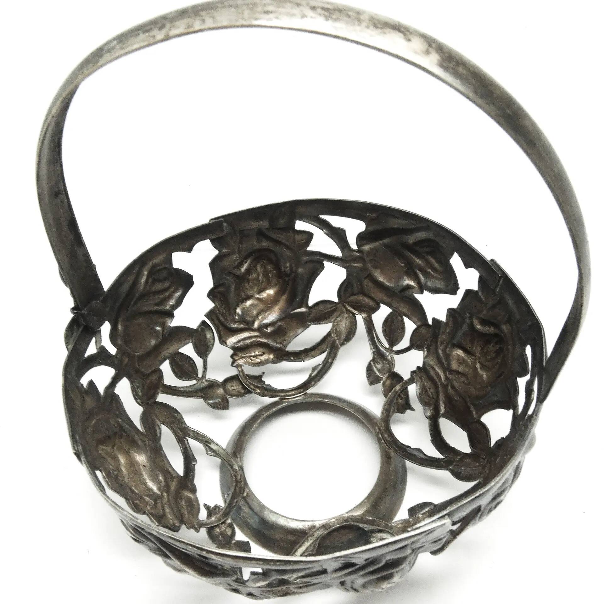Sugar bowl, postmodernism, silver-plated brass, HEFRA, Poland, 1970s