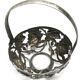 Sugar bowl, postmodernism, silver-plated brass, HEFRA, Poland, 1970s