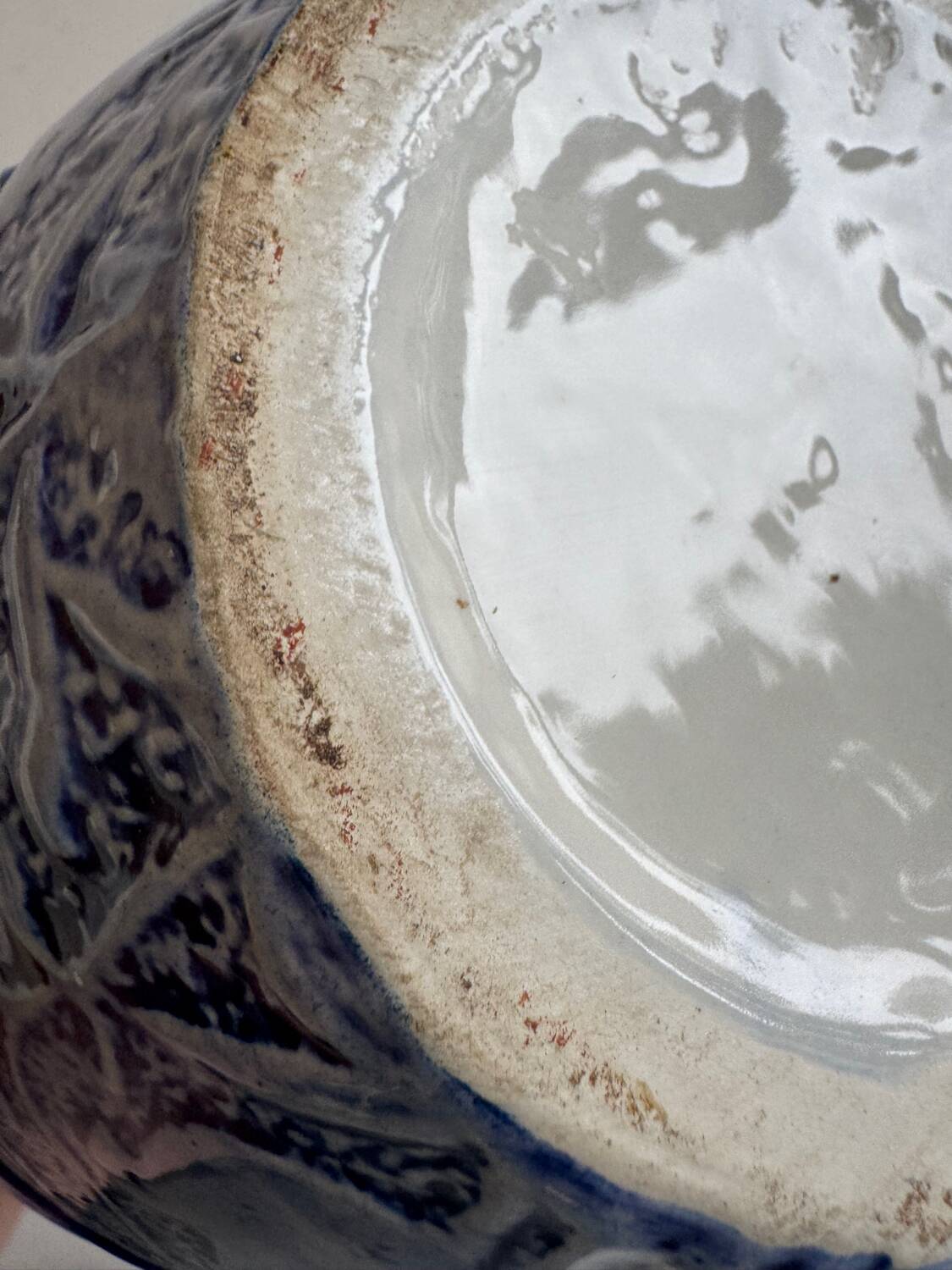 Grand vase bleu grès de sel années 60