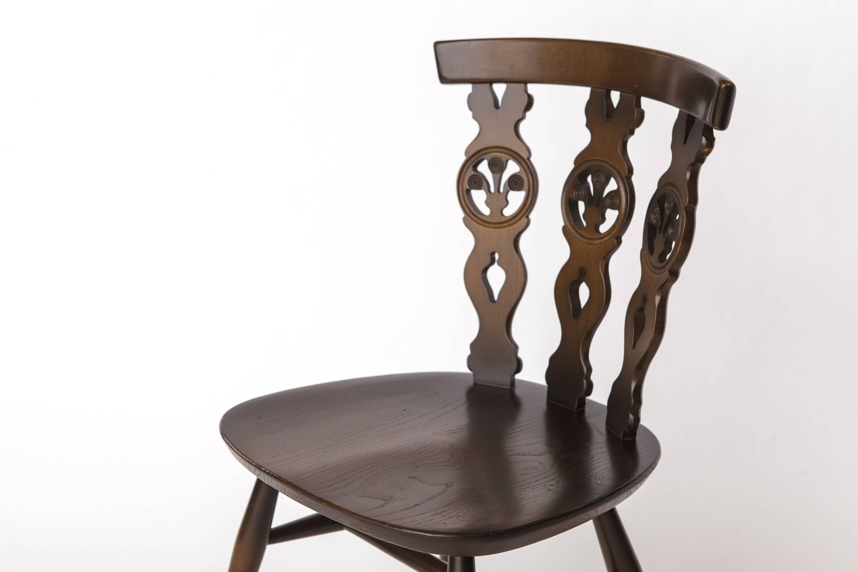 Set of 6 Mid-Century Elm Dining Chairs by Ercol – English Chairs, 1960s
