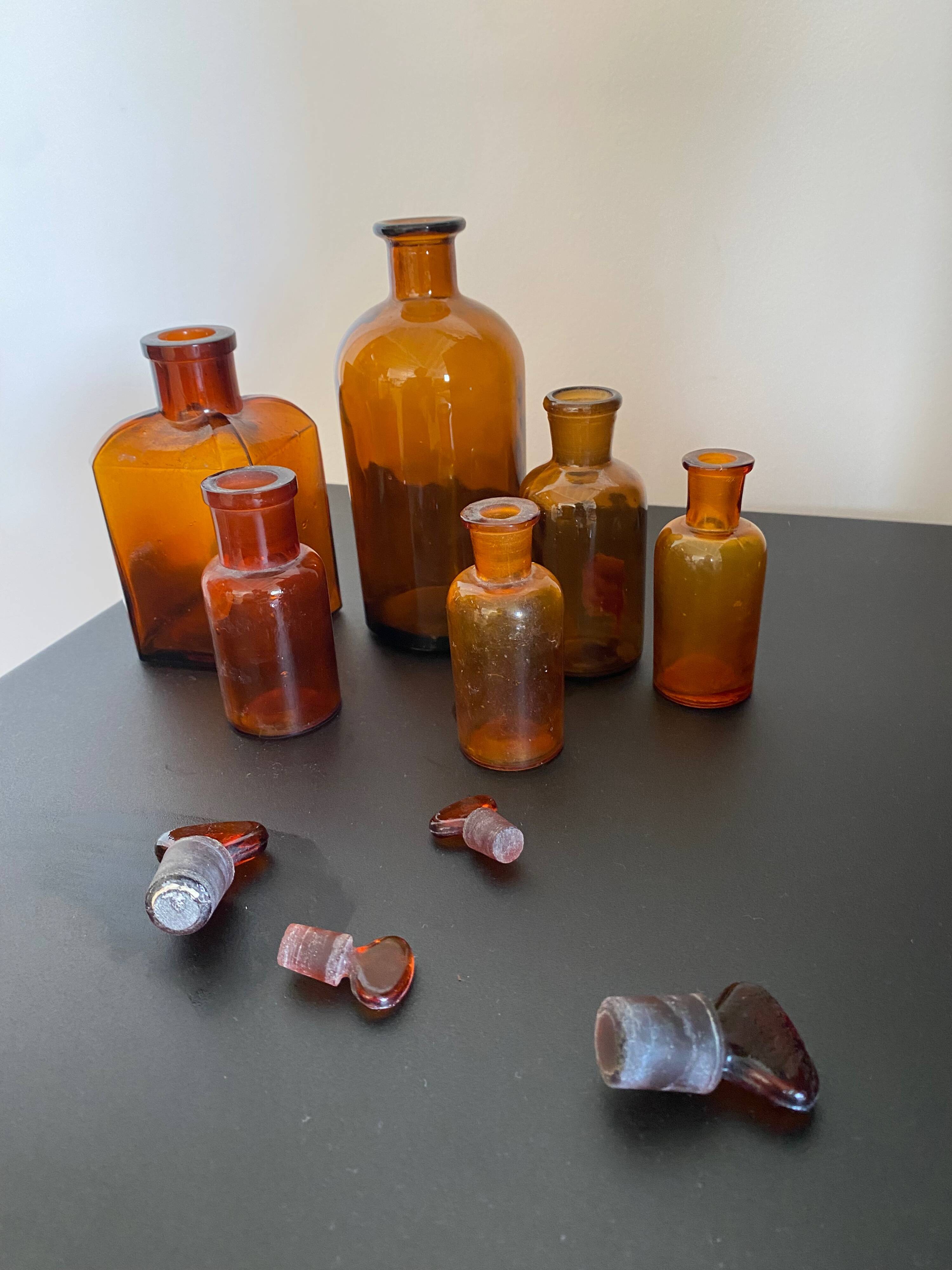 Lot of pharmacy jars