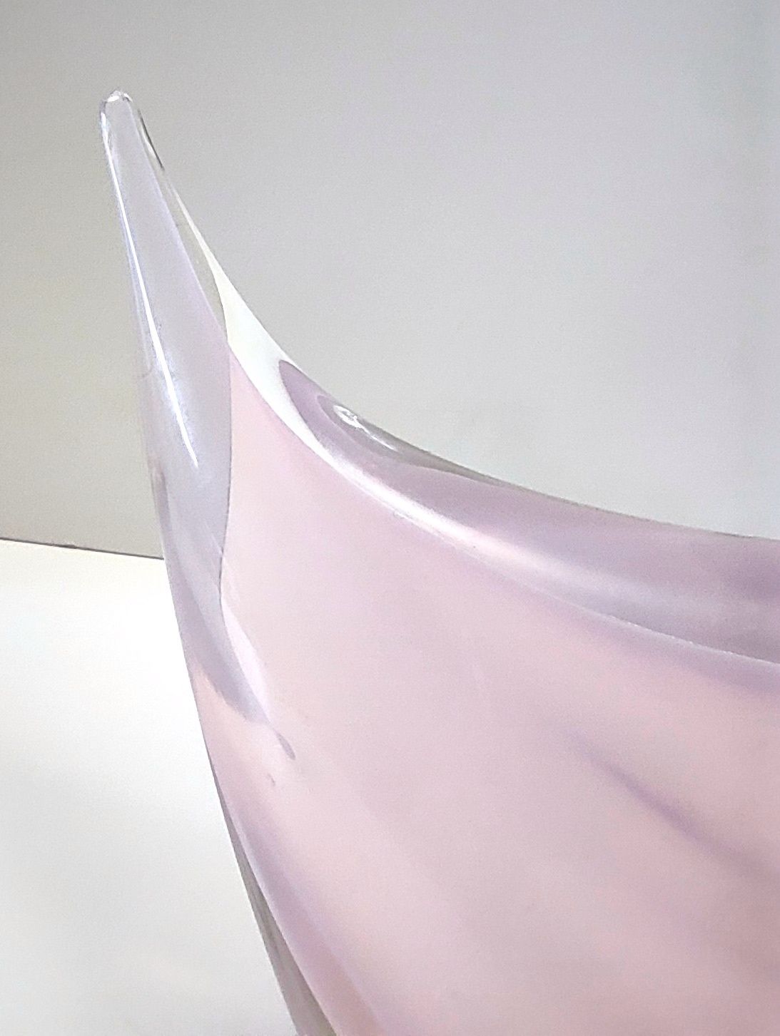 Pink Sommerso Murano glass swan by Elio Raffaeli, Italy