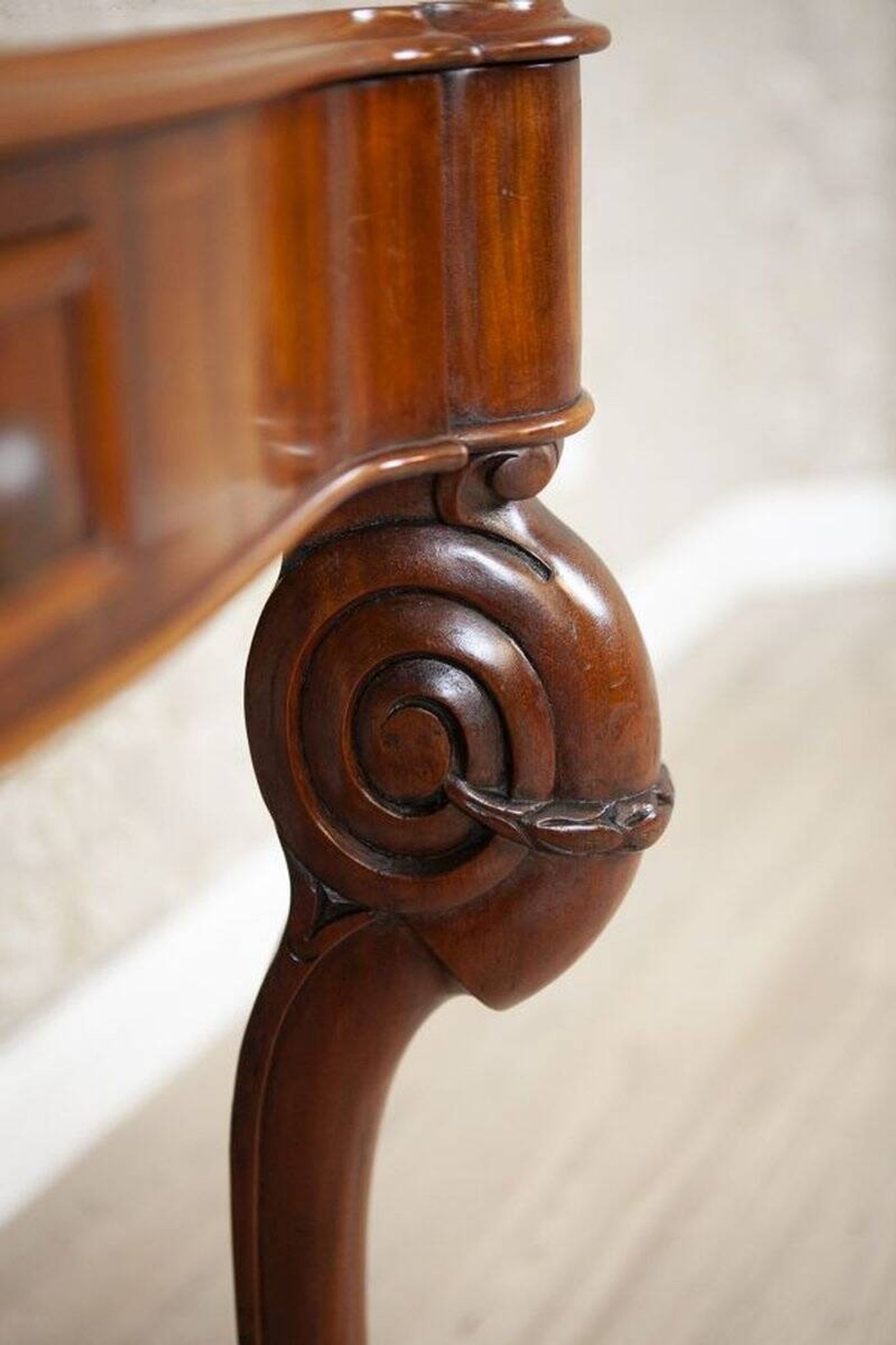 Table de coiffeuse antique en acajou, années 1890