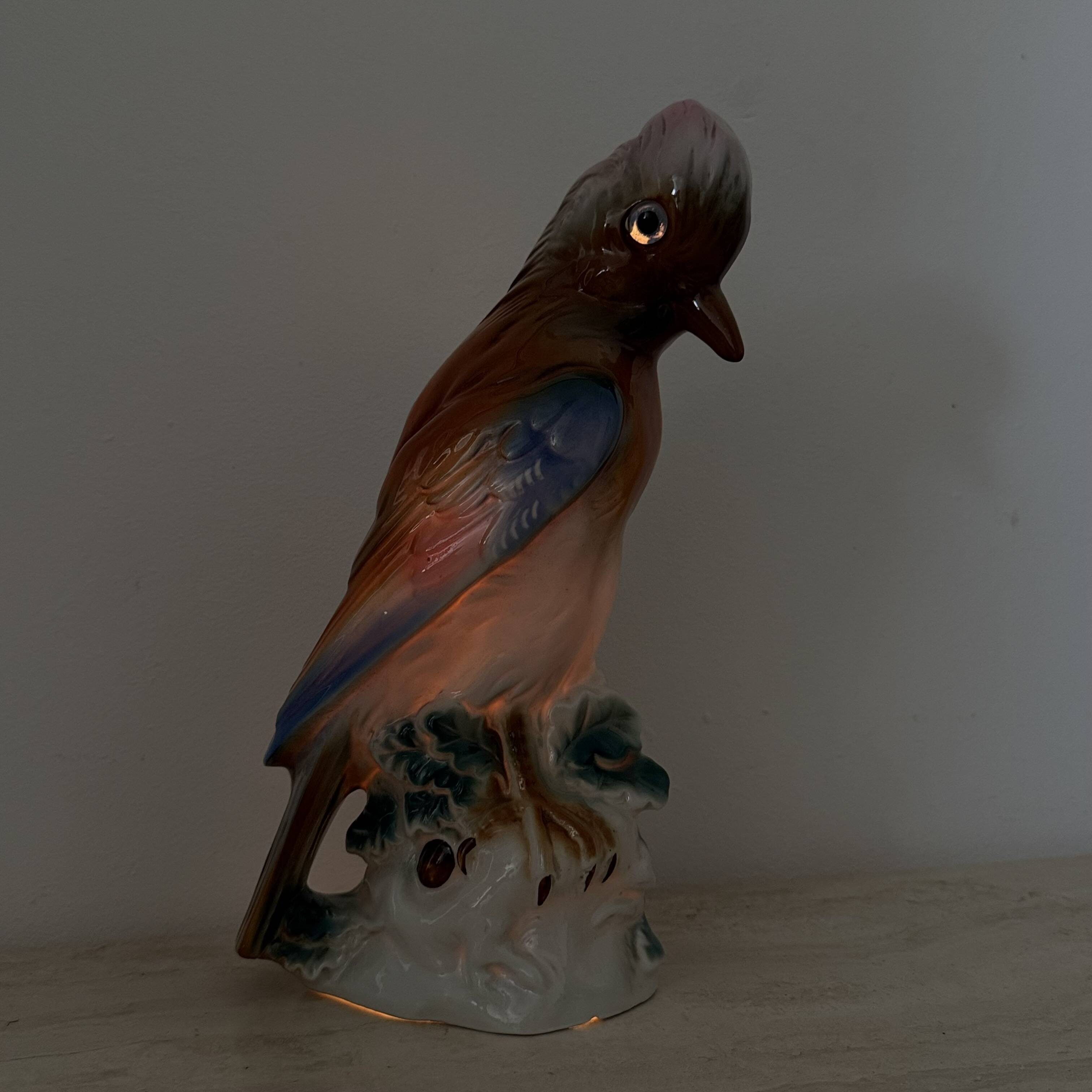 Vintage porcelain Parfume lamp bird , 1950s