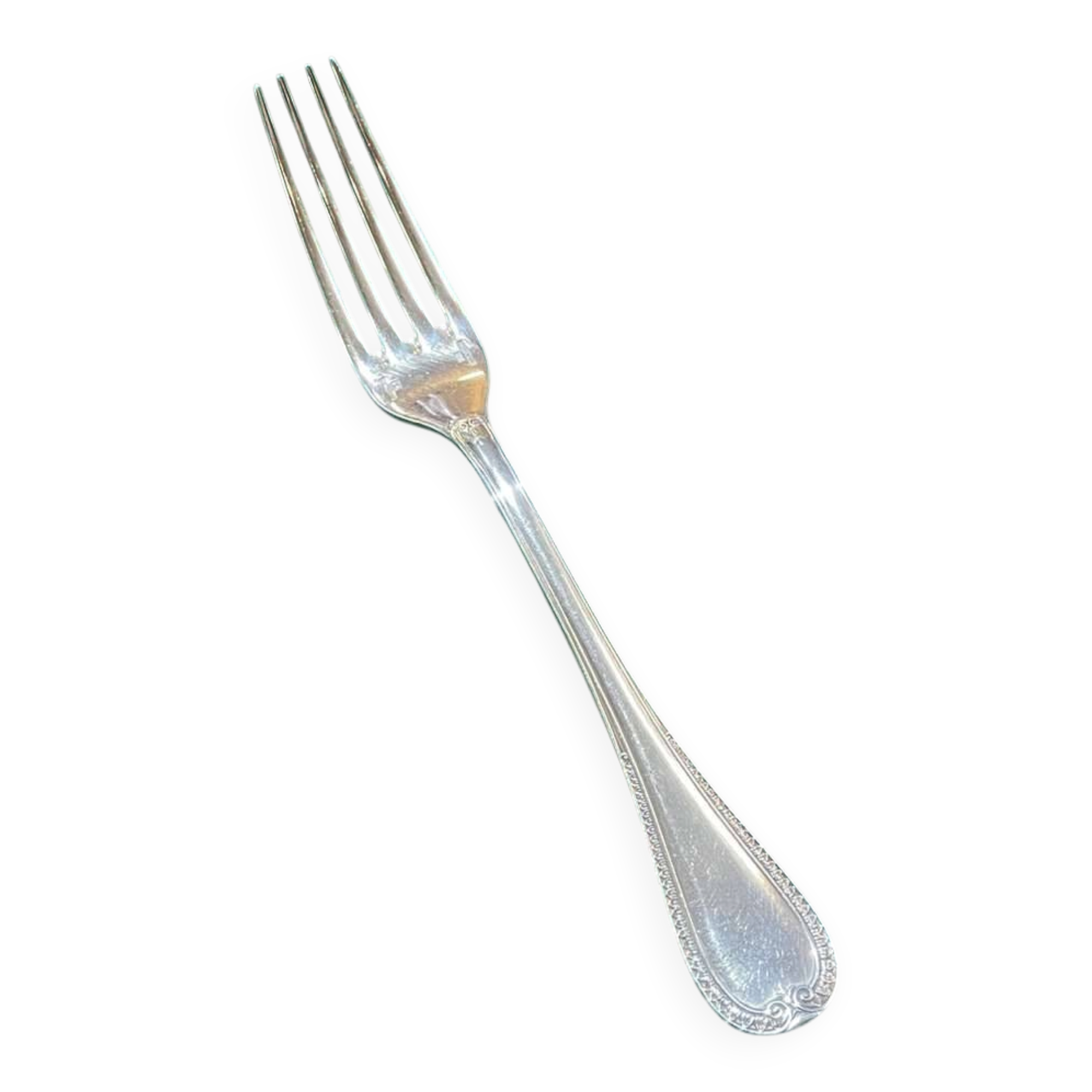 Silver-plated dessert fork Christofle Malmaison model