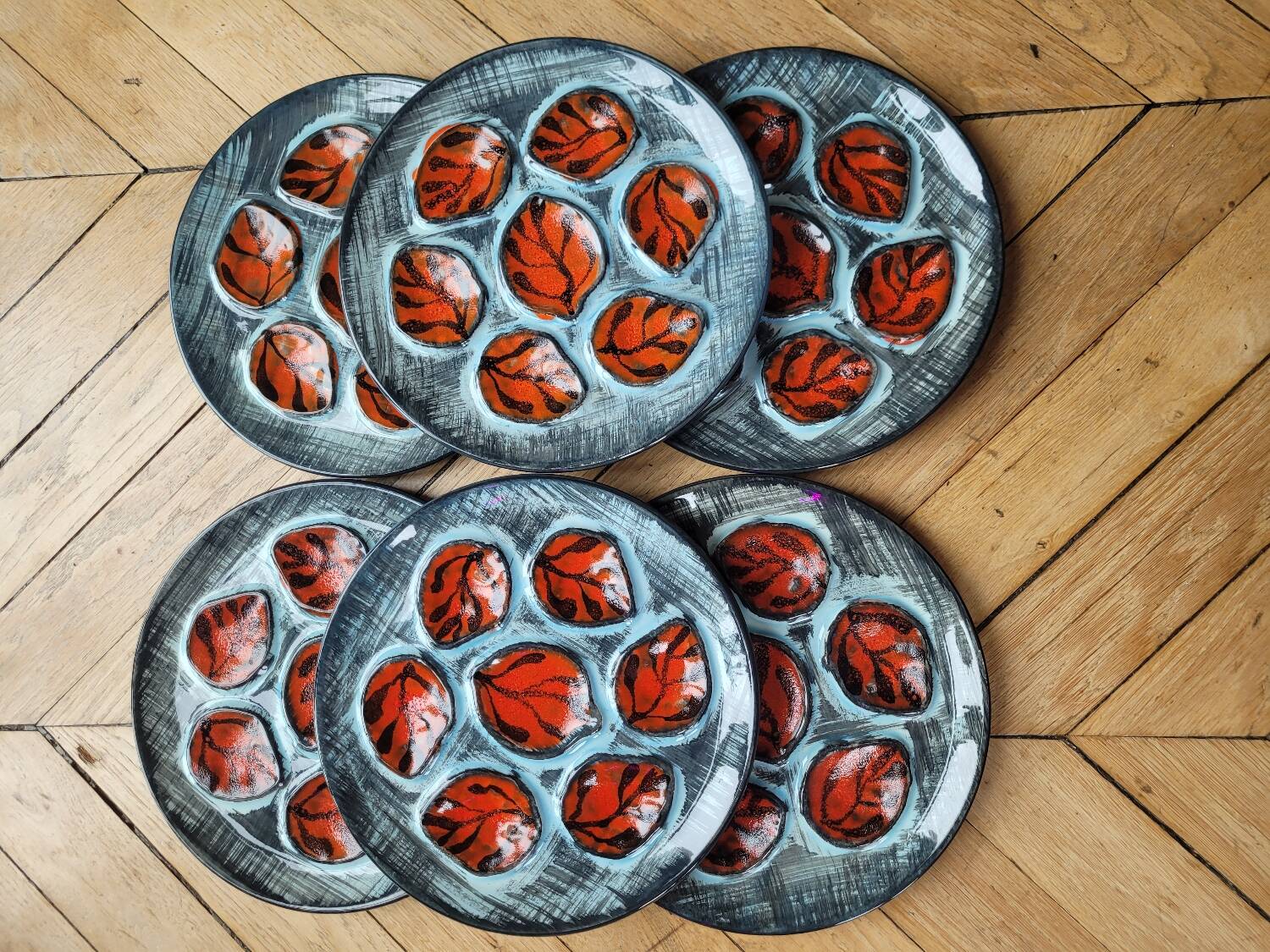 Pornic, 6 oyster plates