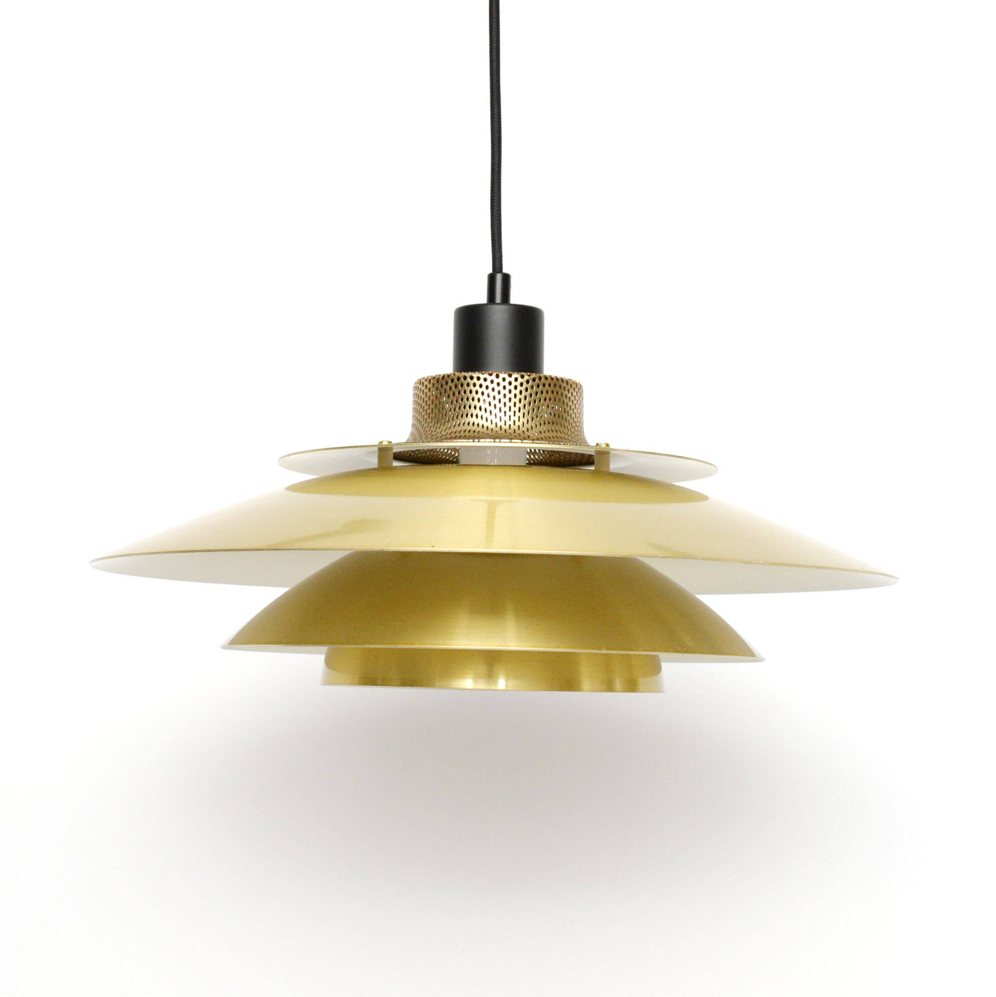 Vintage Danish Jeka lamp in brass, Denmark 1970's