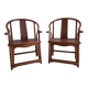 Pair of old Asian wooden armchairs