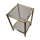 Golden side table and smoked glass 60s-70s