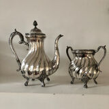Silver-plated coffee pot and sugar bowl