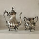 Silver-plated coffee pot and sugar bowl