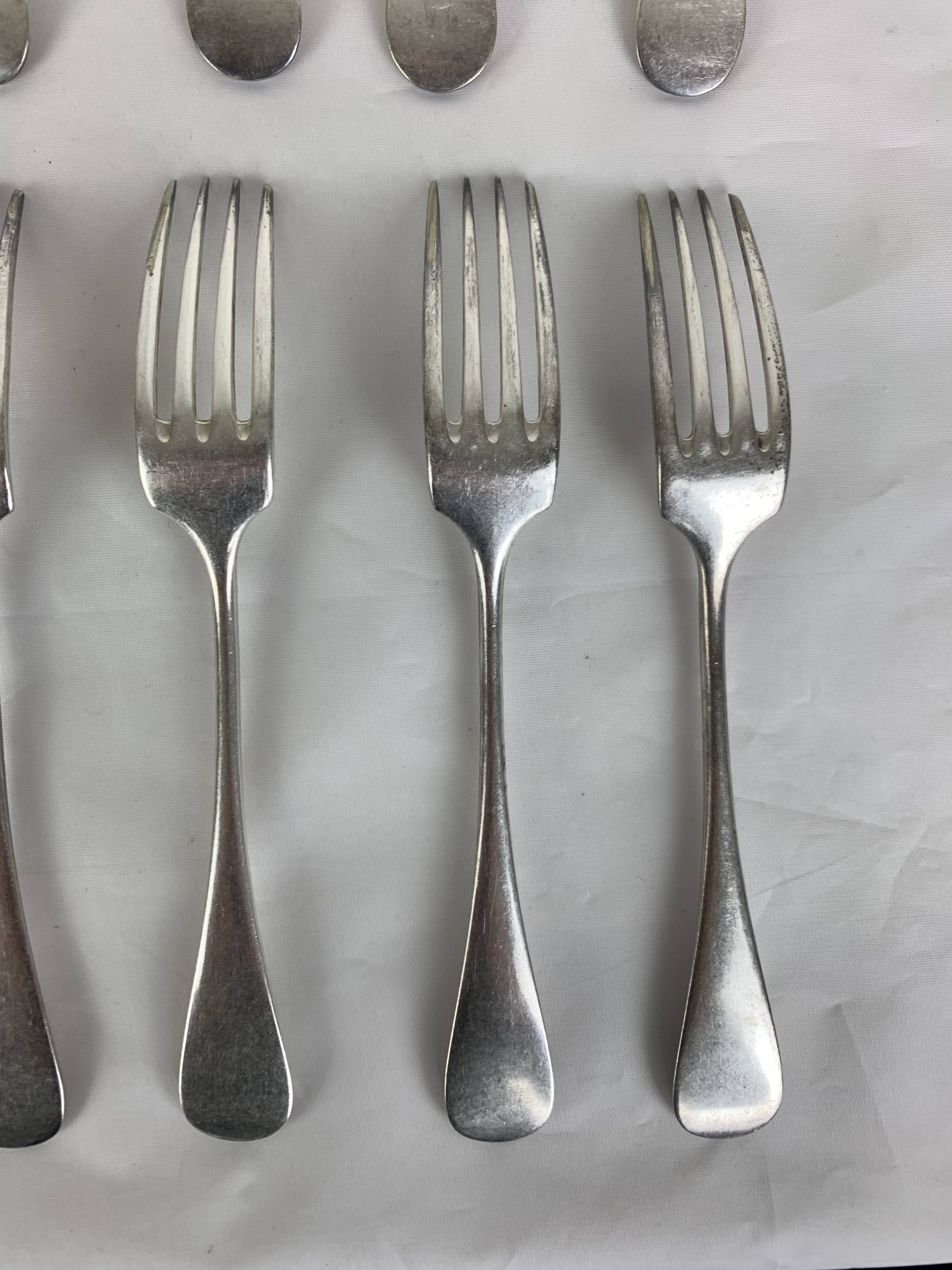 6 forks & 6 spoons Christofle Baguette Fidelio model silver metal