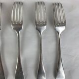 6 forks & 6 spoons Christofle Baguette Fidelio model silver metal