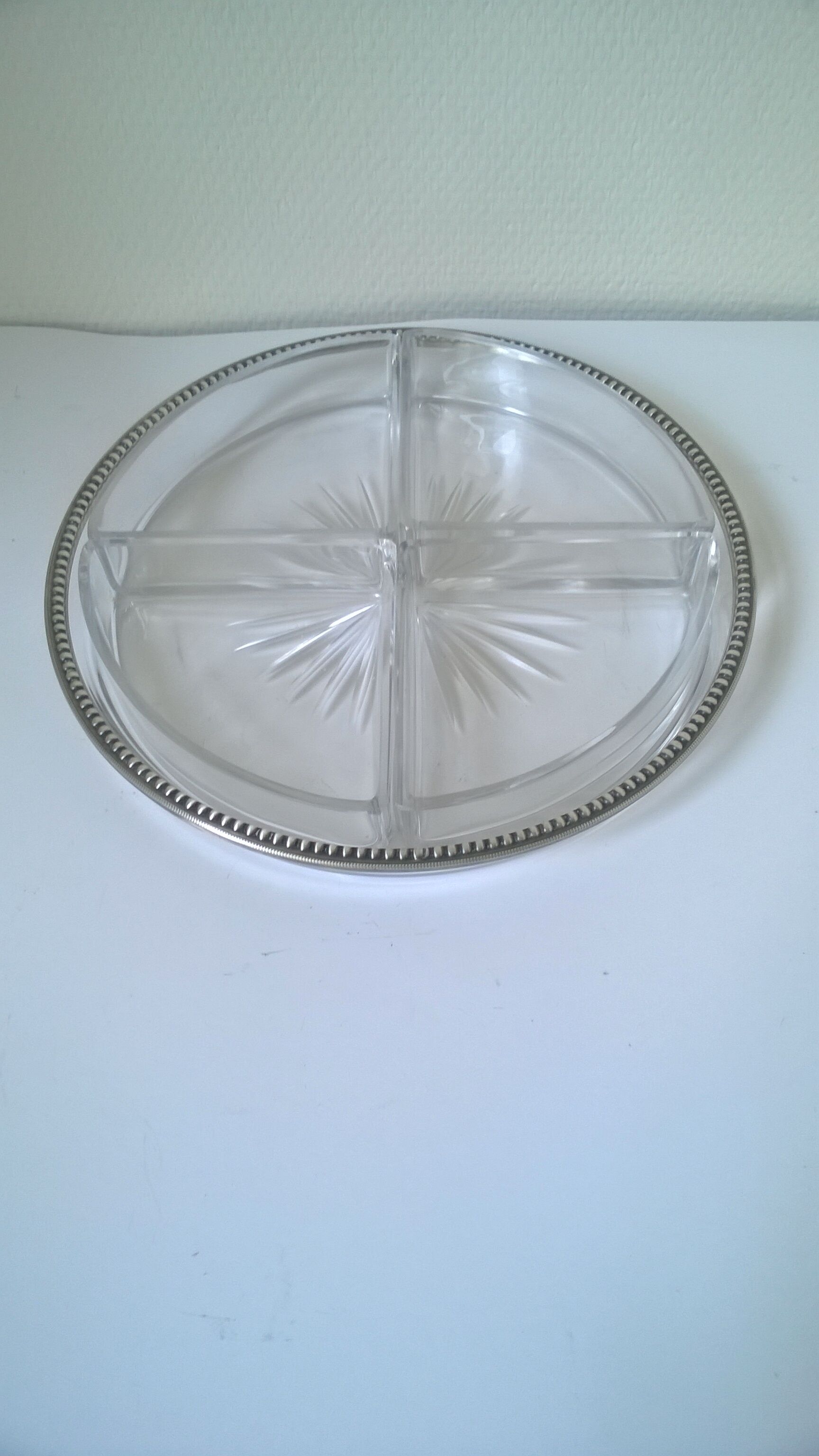 Aperitif tray in crystal and silver 950