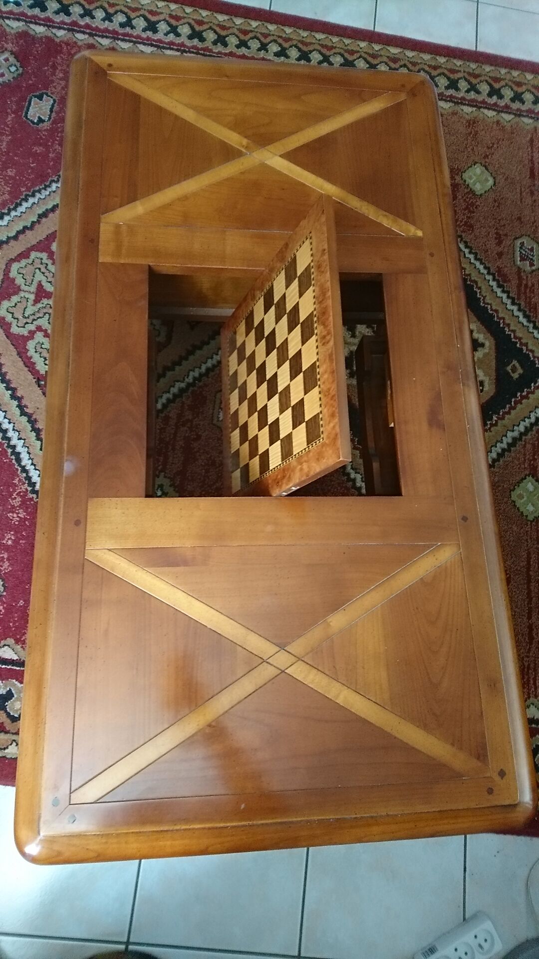 Coffee table with integrated chessboard