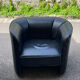 Paire fauteuils Tub cuir noir