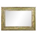 Large patinated solid wood mirror