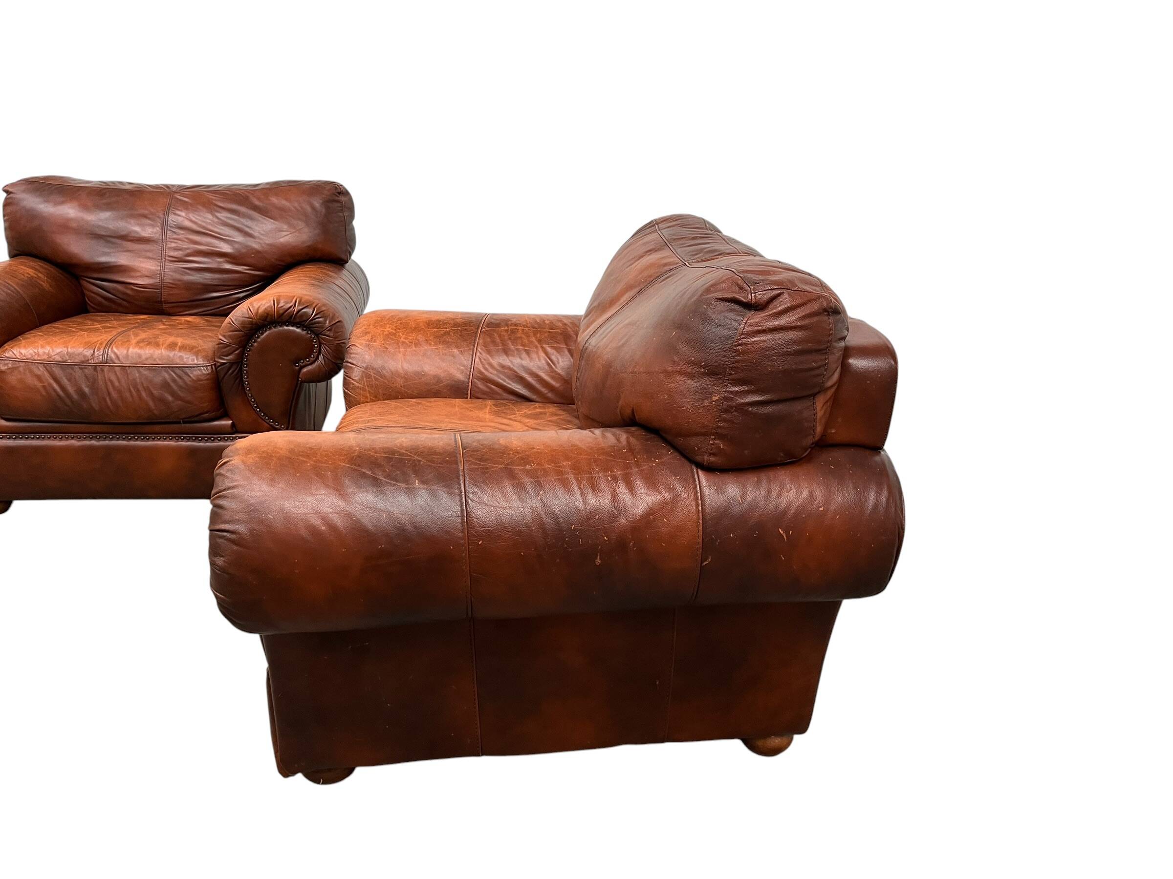 Ensemble de 2 fauteuils en cuir tchèque XL