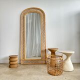 Rattan foot mirror with braces H:2m