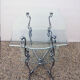 Mid-century two-tier coffee table in chromed brass and crystal