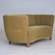 1960s, Danish 2-seater "Banana" sofa, furniture velour, beech wood.