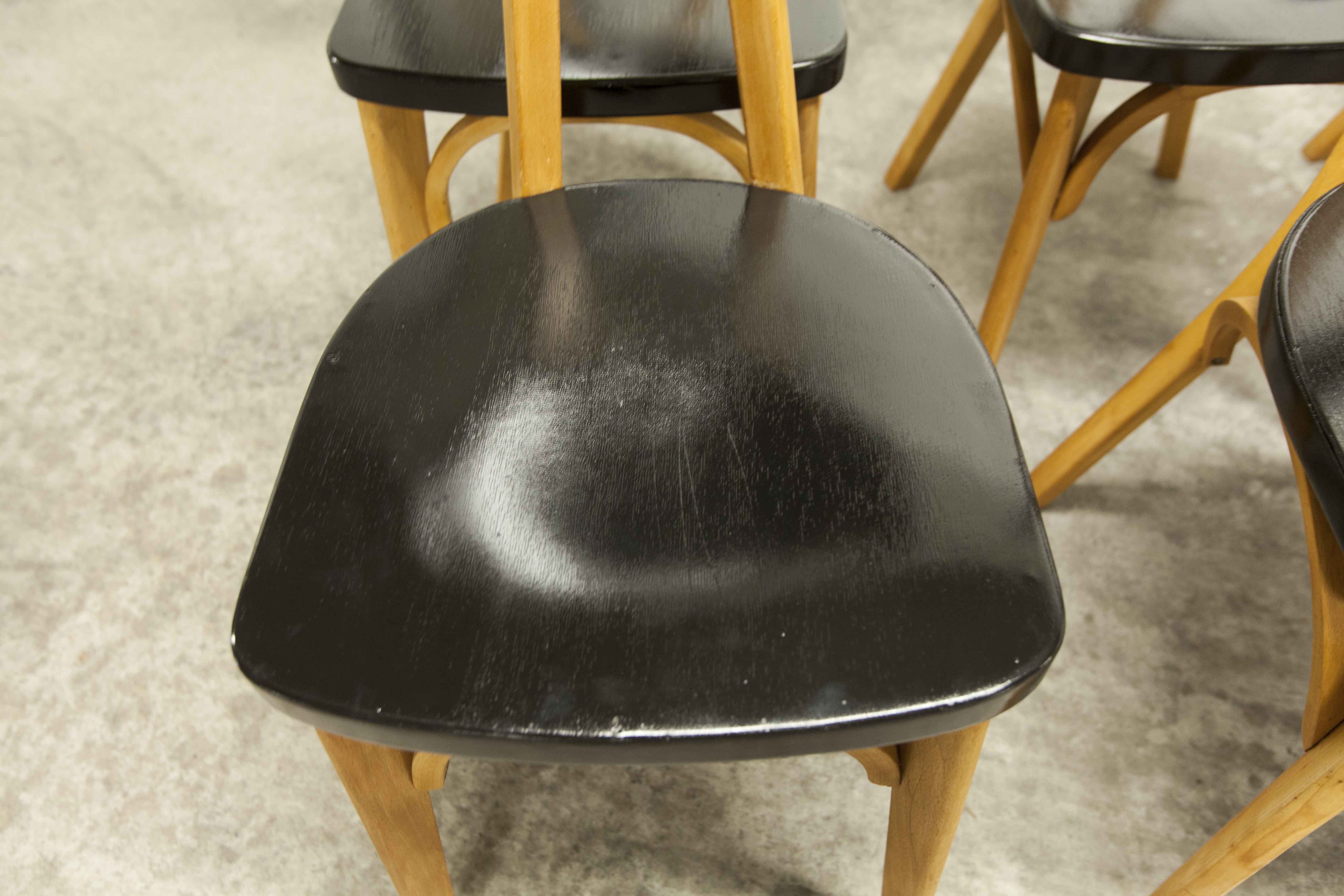Set of 6 restored Luterma "banana" chairs