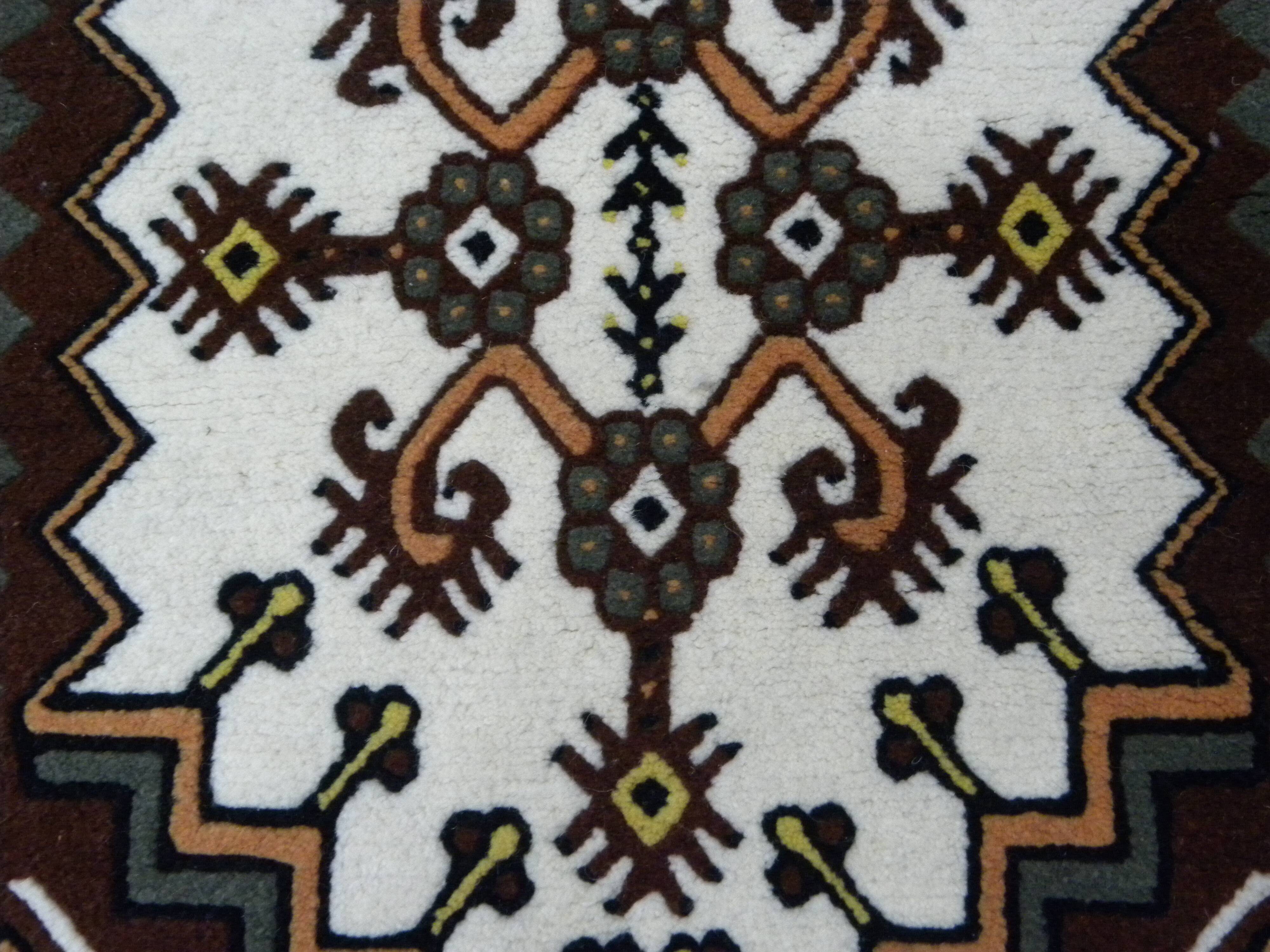 Tapis Tunisien en Laine Fait Main au Style Traditionnel Turc Anatolien