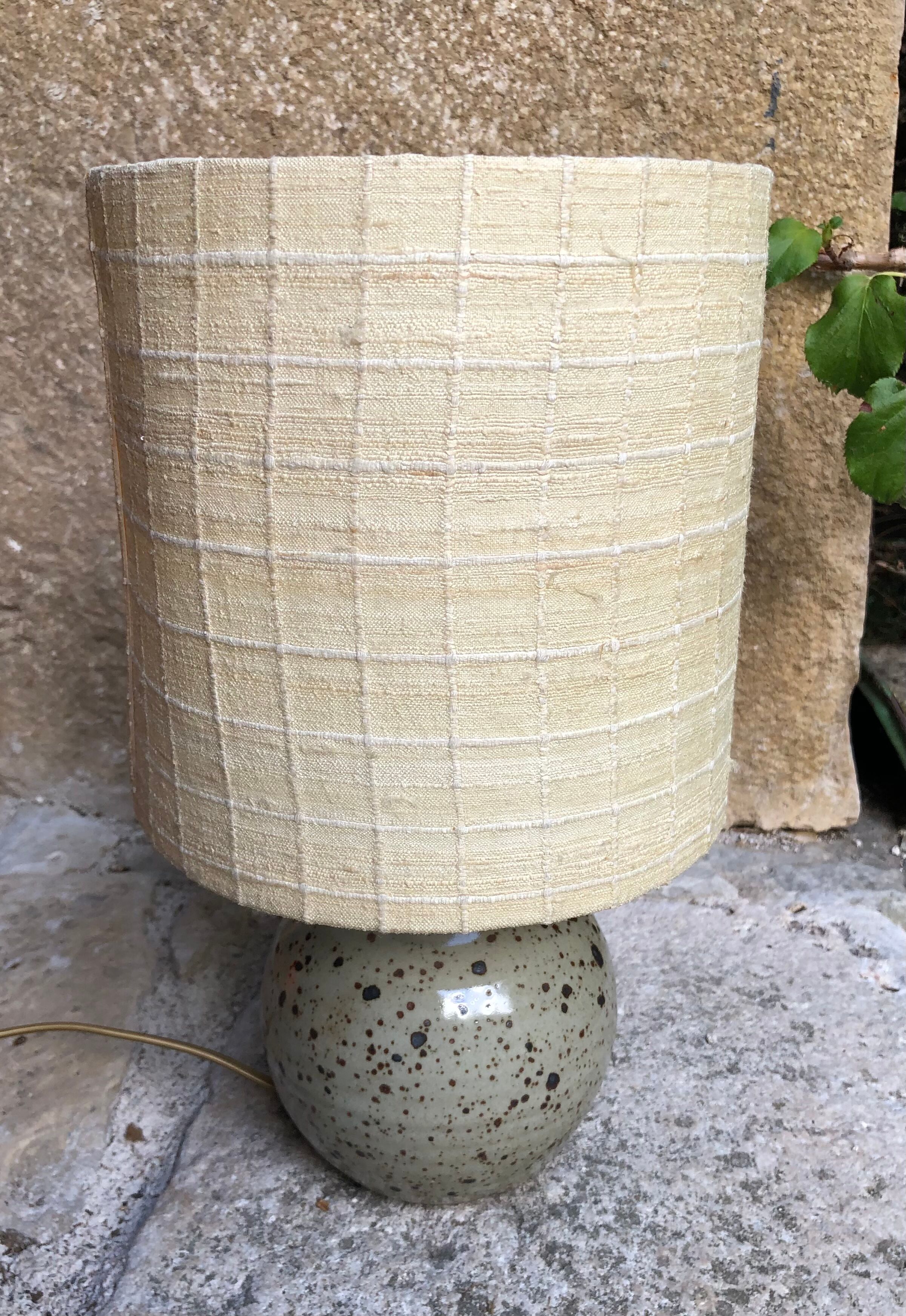 Ceramic table lamp and fabrics