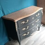 Chest of drawers Louis XV style black