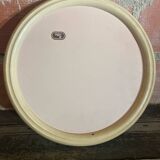 Vintage 80s Round TIGER Design Mirror, Beige Plastic #C893