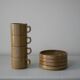 Set of 4 coffee cups in Brenne sandstone, France