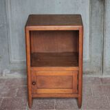 Wooden bedside table with compartment, reconstruction period.