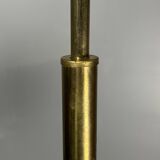 Italian Adjustable Floor Lamp in Pencil Reed Rattan Bamboo and Brass, 1970s