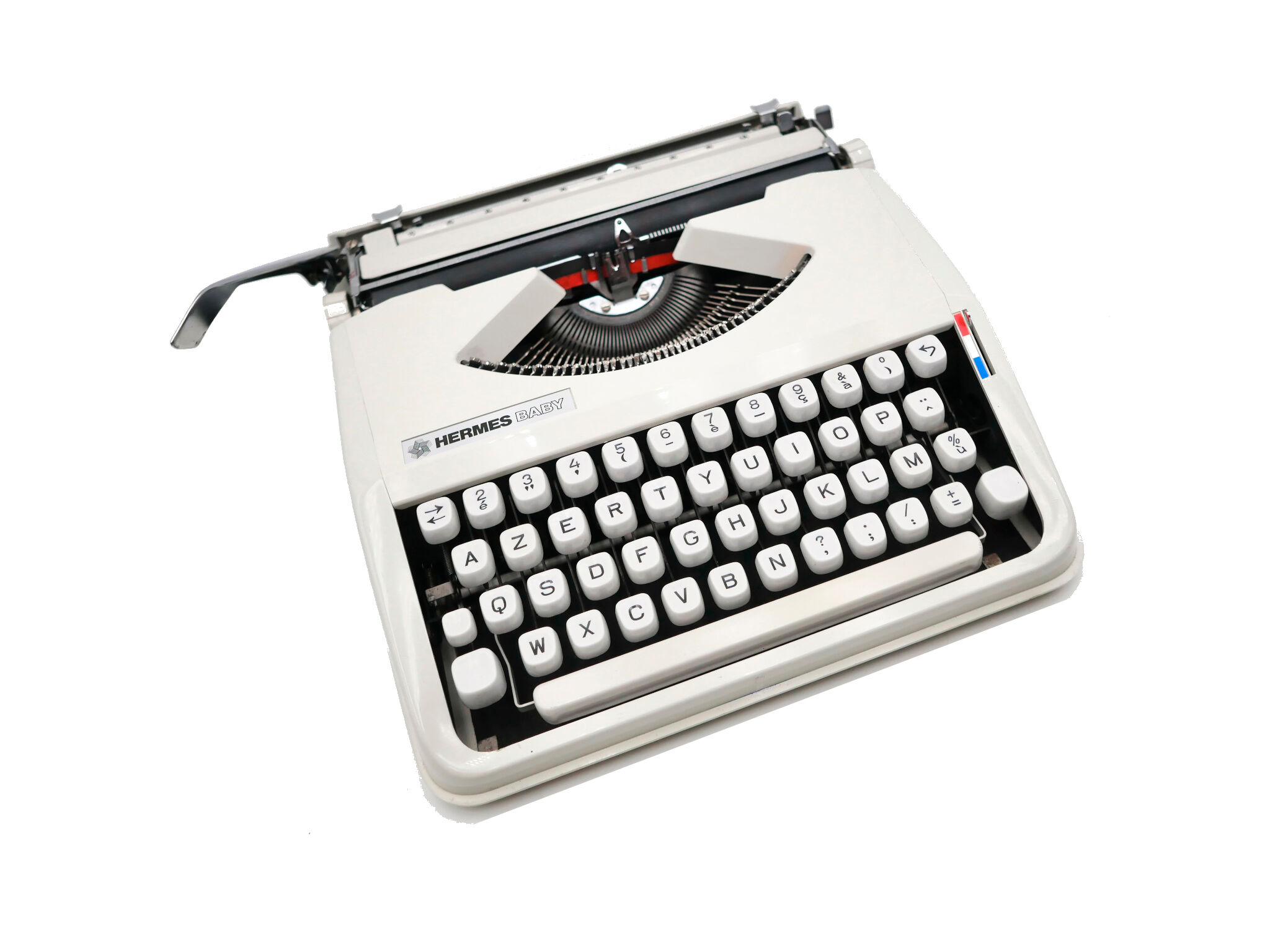 Hermes Baby New Revised White Typewriter