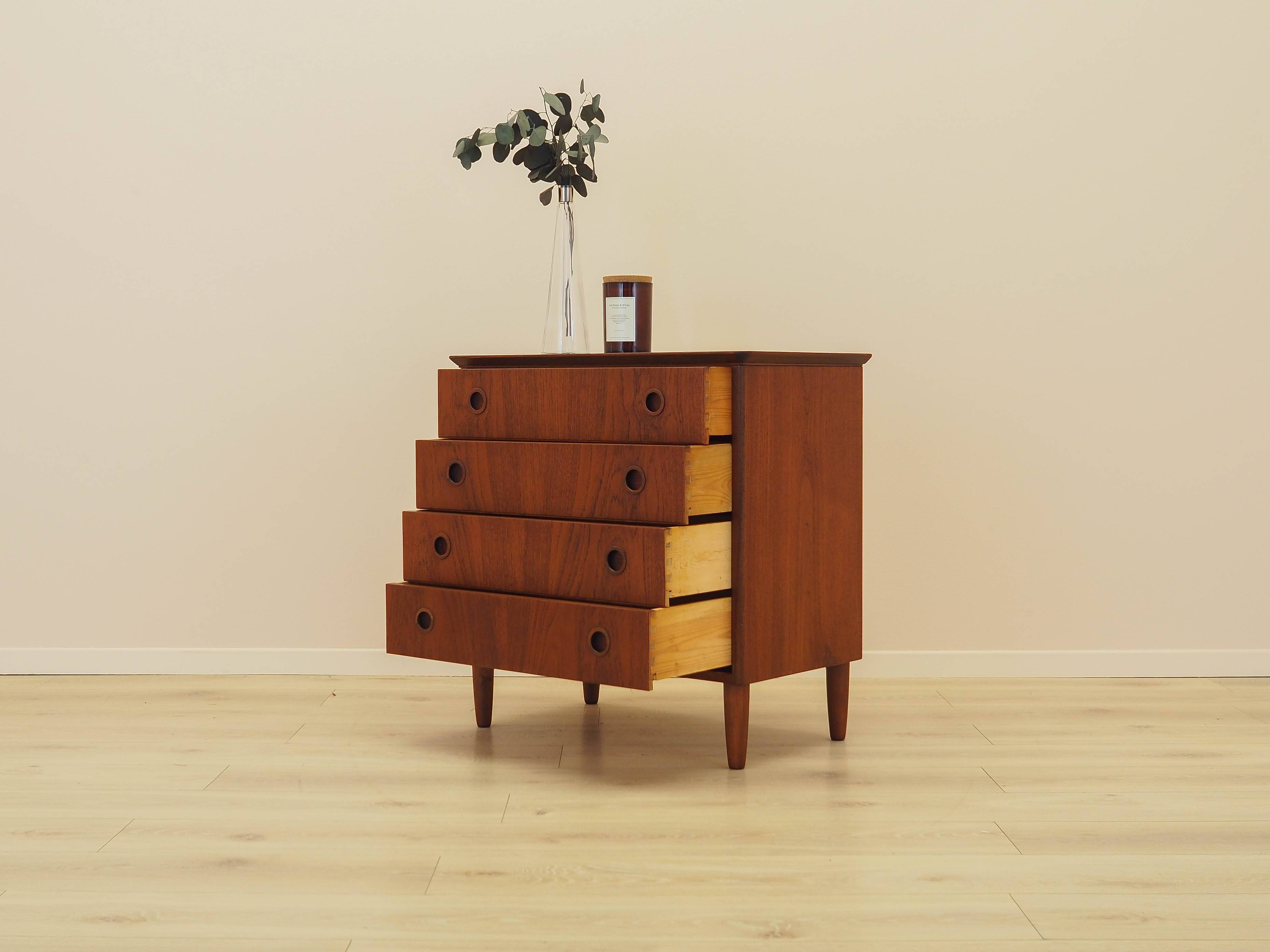 Teak chest of drawers, Danish design, 1970s, made in Denmark