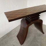 Art Deco style console with mahogany marquetry